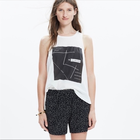 Madewell Black Polka Dot Drapey Pull-On Shorts - Picture 2 of 8